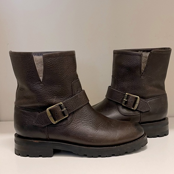 Frye Natalie Shearling Engineer Boots Size 6.5 - Picture 4 of 5